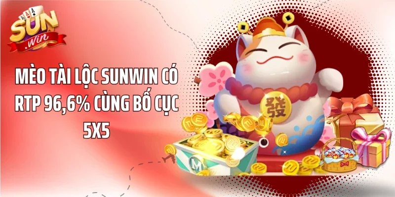 Mèo Tài Lộc Sunwin có RTP 96,6% cùng bố cục 5x5